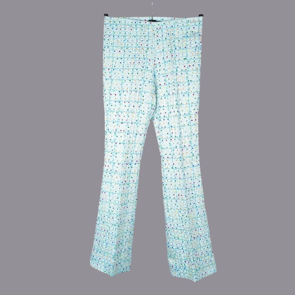 Vintage Sassia Blue Pants Small Silk Polka Dot